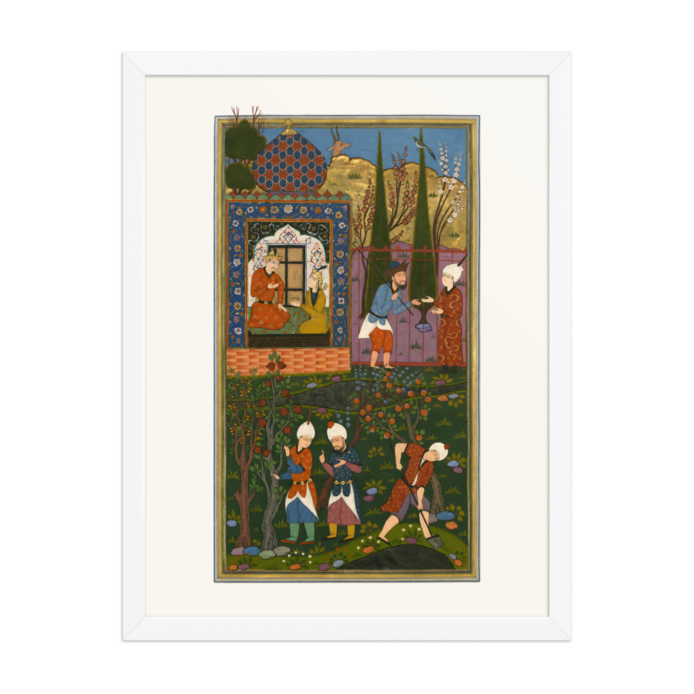 Bahram Gur in the Blue Pavilion — Khamsa of Nizami, 1528 — view 6