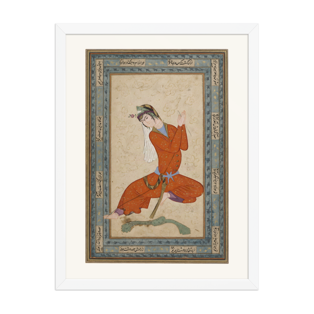 Seated Woman Preparing Wool — Isfahan, Early 17th Century — view 6