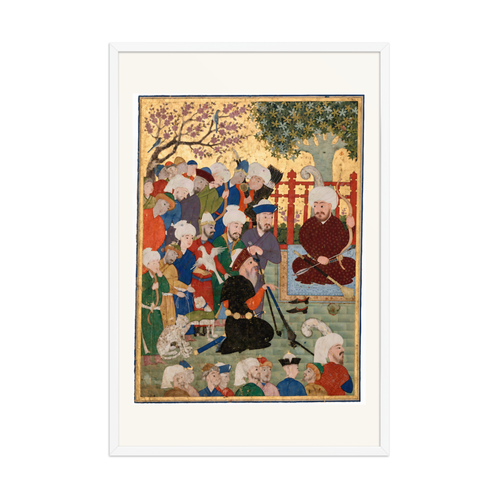 A Kneeling Elder Addresses the Assembly | Restored Persian Miniature — view 10