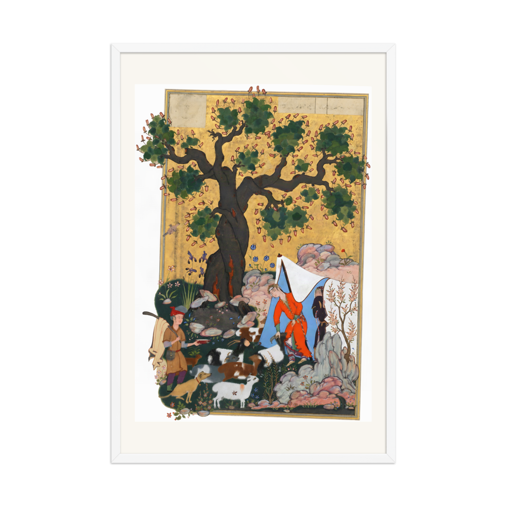 Majnun Comes Before Layli Disguised as a Sheep | Restored Persian Miniature — view 9