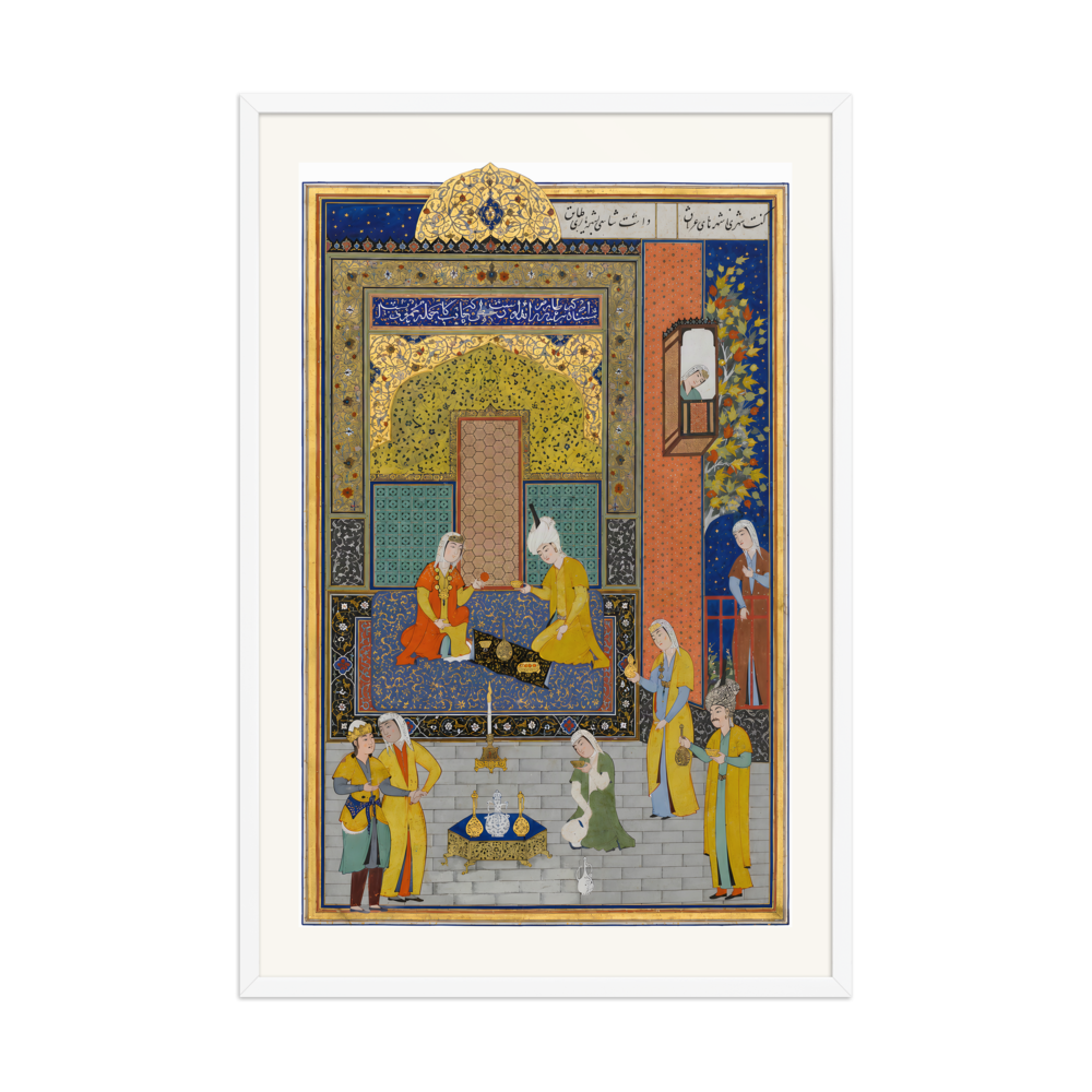 Bahram Gur in the Yellow Palace on Sunday — Herat, 1525 | Restored Persian Wall Art — view 9