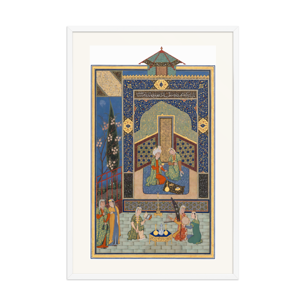 Bahram Gur in the Turquoise Palace on Wednesday — Herat, 1525 | Restored Persian Wall Art — view 9