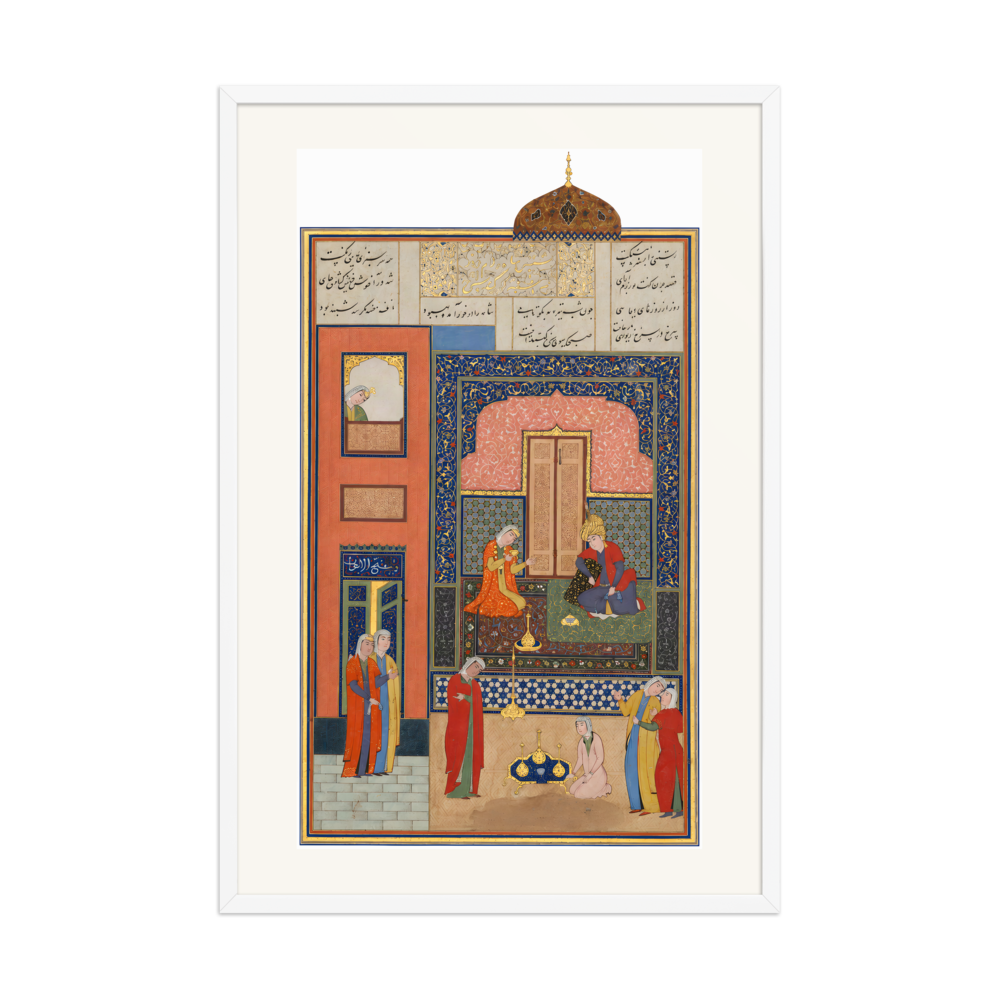 Bahram Gur in the Red Palace on Tuesday — Herat, 1525 | Restored Persian Wall Art — view 9
