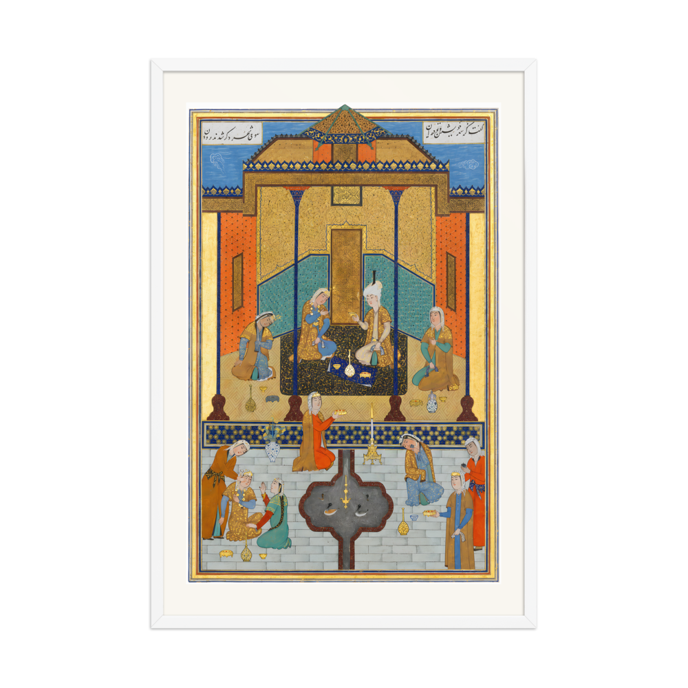 Bahram Gur in the Sandal Palace on Thursday — Herat, 1525 | Restored Persian Wall Art — view 9