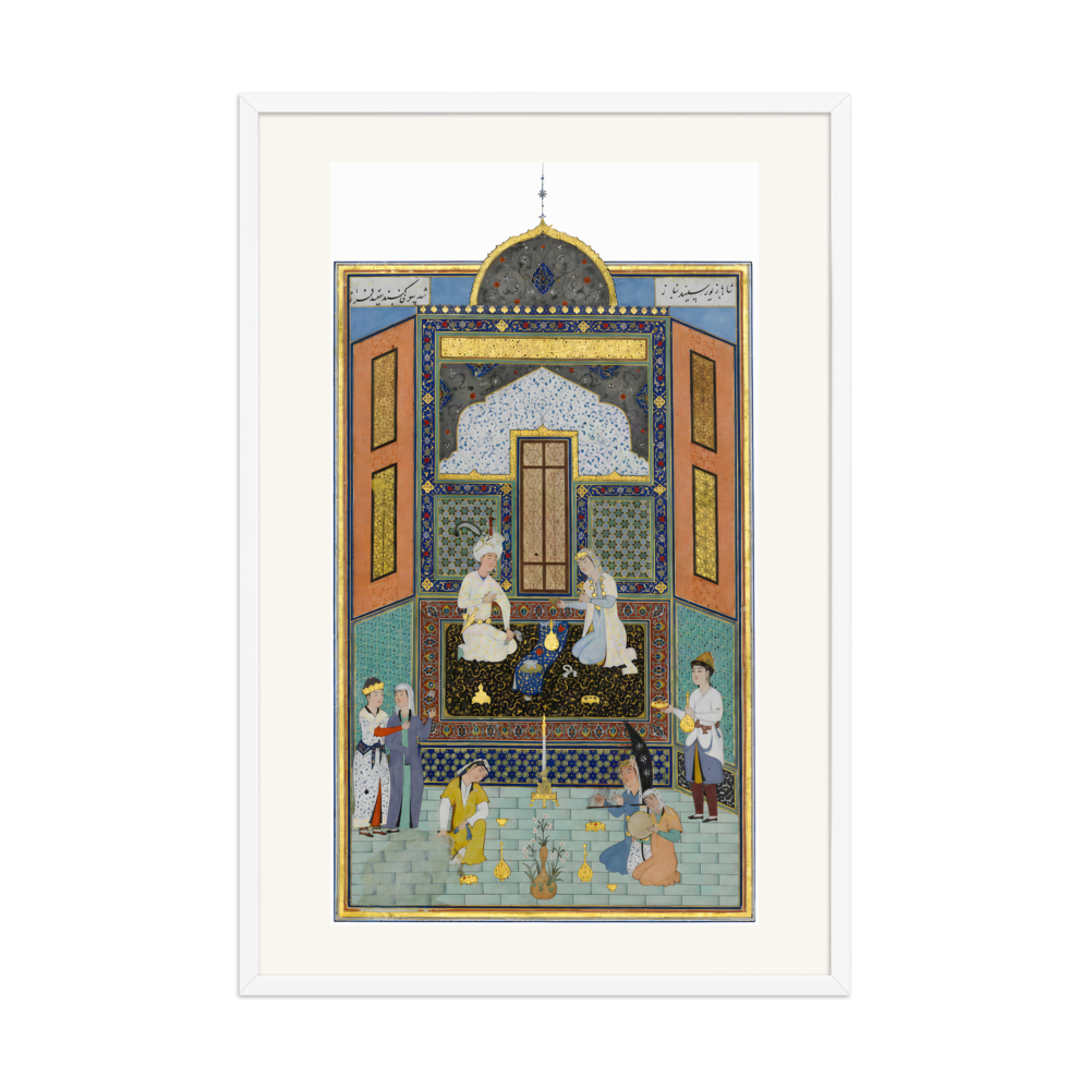 Bahram Gur in the White Palace on Friday — Herat, 1525 | Restored Persian Wall Art — view 9