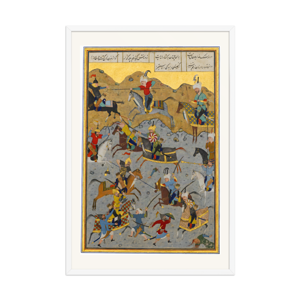 The Battle between Alexander and Darius — Herat, 1525 | Restored Persian Wall Art — view 9
