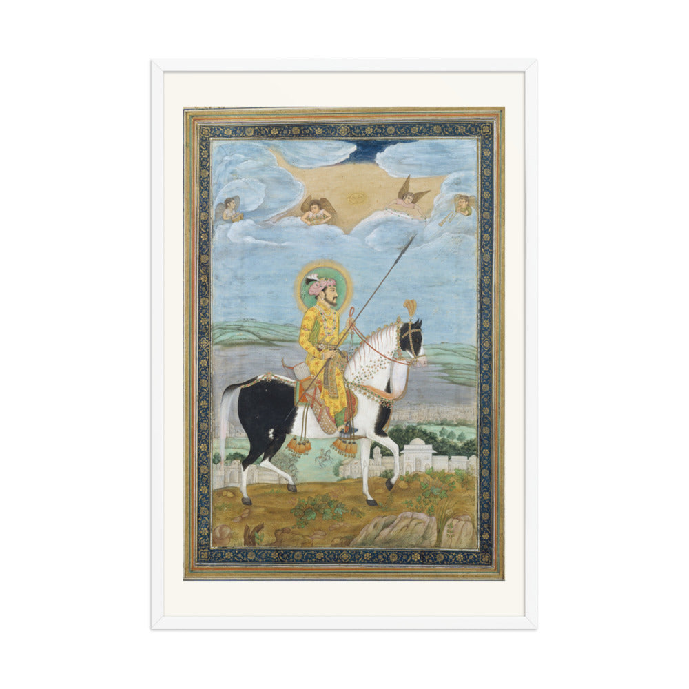 Portrait of Shah Jahan on Horseback | Restored Mughal Wall Art — view 10