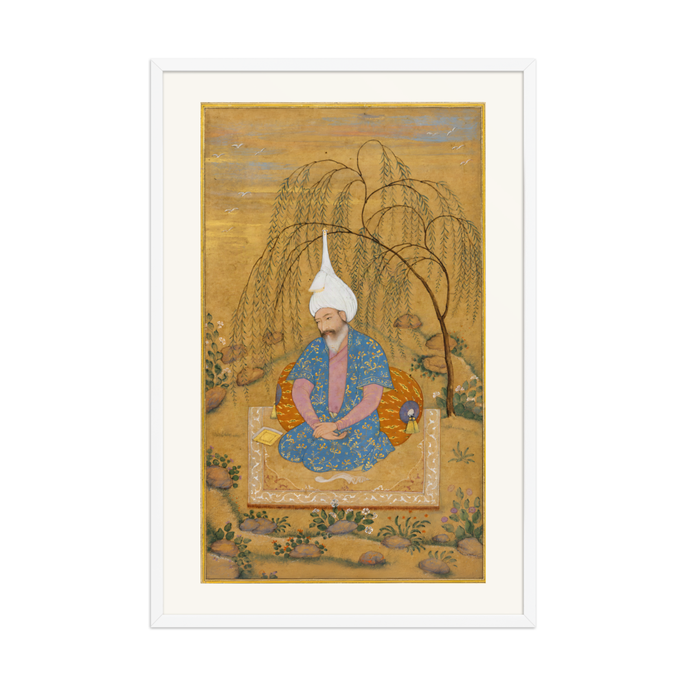 Shah Tahmasp Seated beneath a Willow — Safavid Qazvin | Restored Persian Wall Art — view 9
