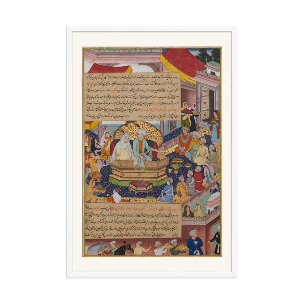 Tumanba Khan, His Wife and His Nine Sons — Chingiznama | Restored Mughal Wall Art — view 9