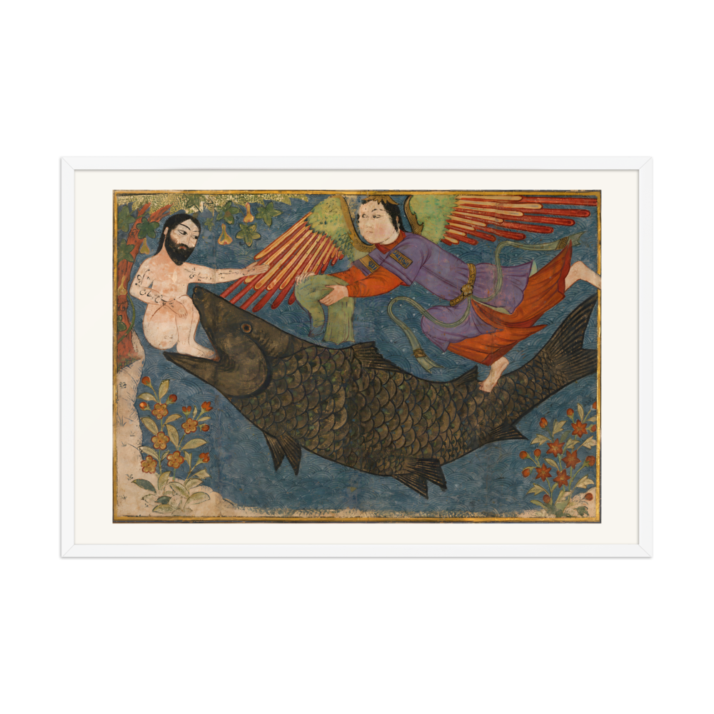 Jonah and the Whale — Ilkhanid Iran, about 1400 | Restored Persian Wall Art — view 9