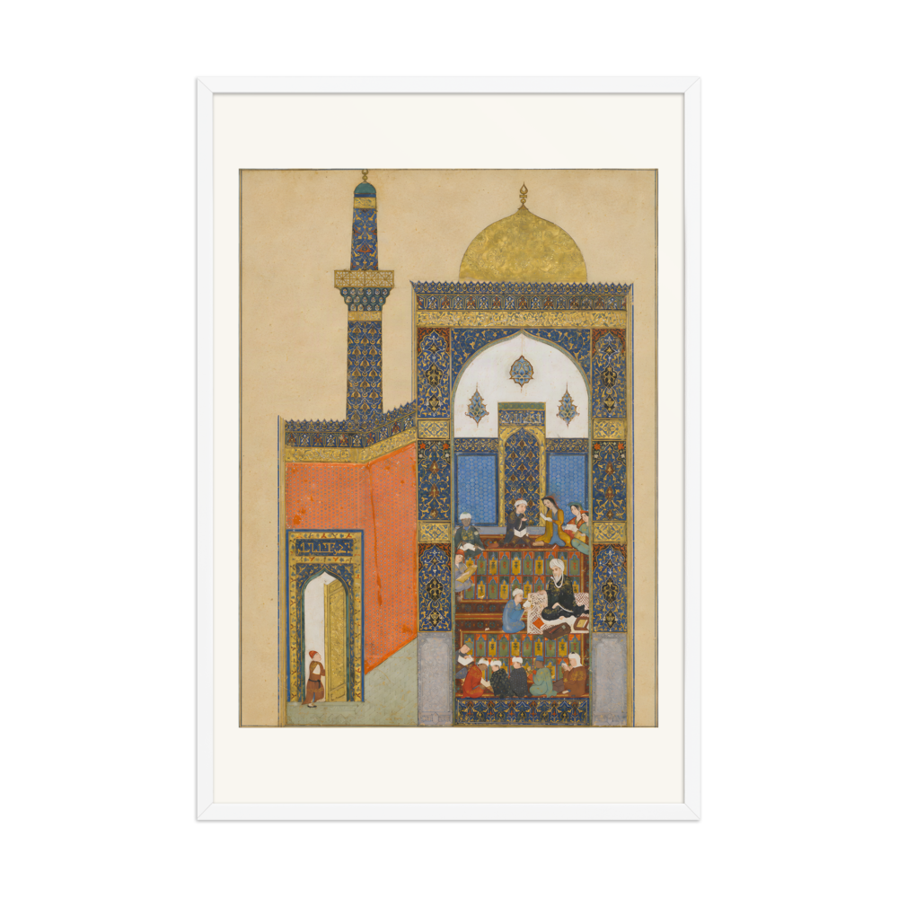 Laila and Majnun at School — Khamsa of Nizami, Herat 1432 | Restored Persian Wall Art — view 9