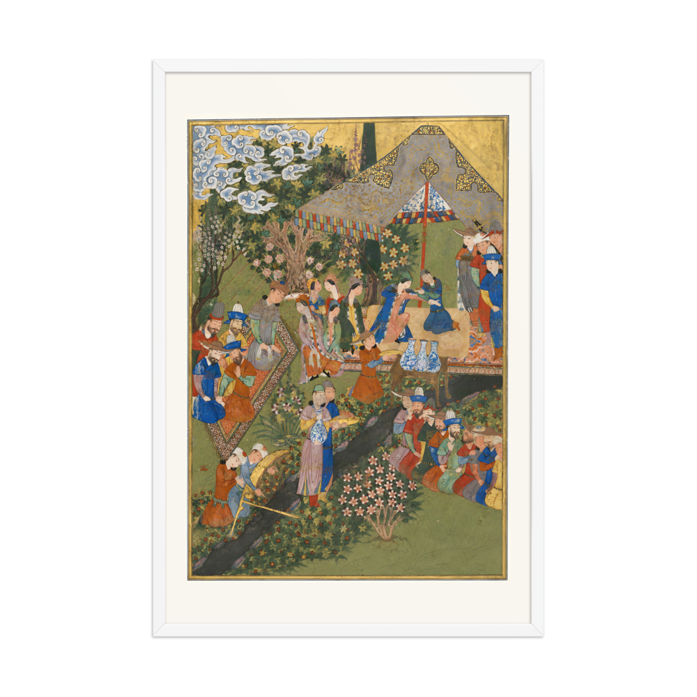 Royal Reception in a Landscape — Shiraz, 1444 (Right Panel) | Restored Persian Wall Art — view 9