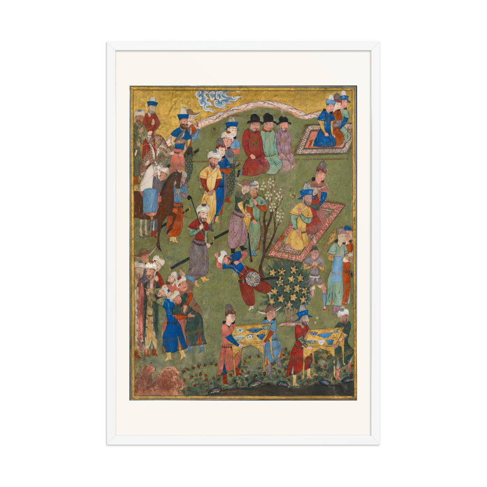 Royal Reception in a Landscape — Shiraz, 1444 (Left Panel) | Restored Persian Wall Art — view 9