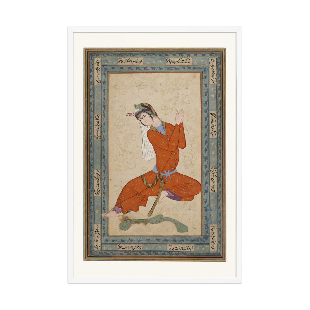 Seated Woman Preparing Wool — Isfahan, Early 17th Century — view 9