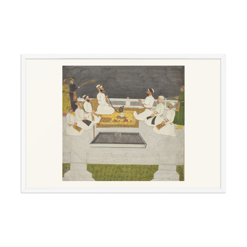 Husain Ali Khan Entertaining His Brothers (The Sayyid Brothers) — Restored Mughal Wall Art — view 10