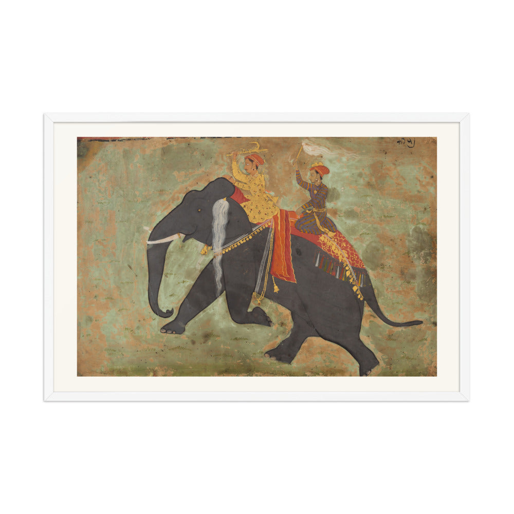 Prince Amar Singh (1672–1710) Drives His Own Elephant — Restored Rajput Wall Art — view 10