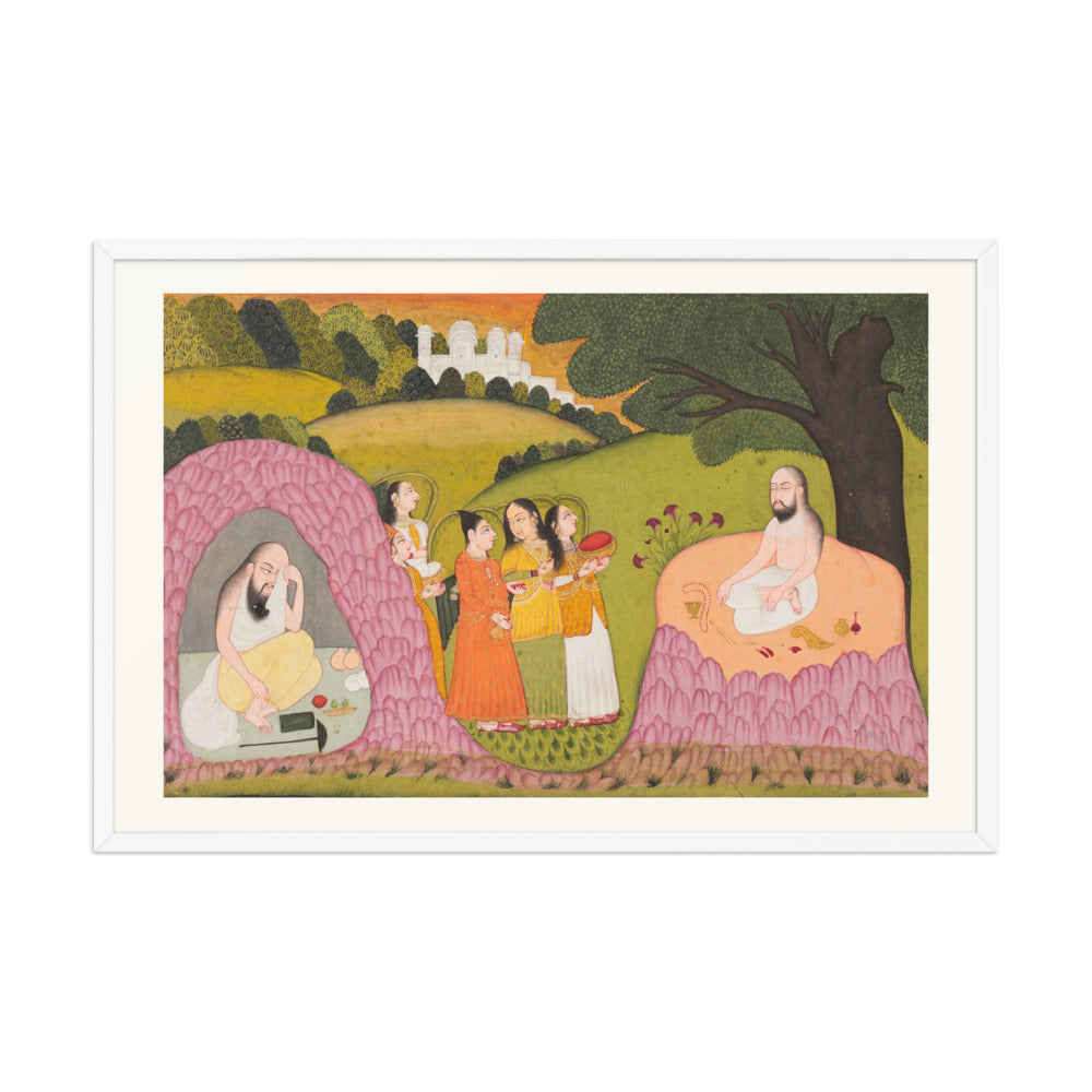 Sultan Ibrahim ibn Adham of Balkh Visited by Angels — Restored Rajput Wall Art — view 10