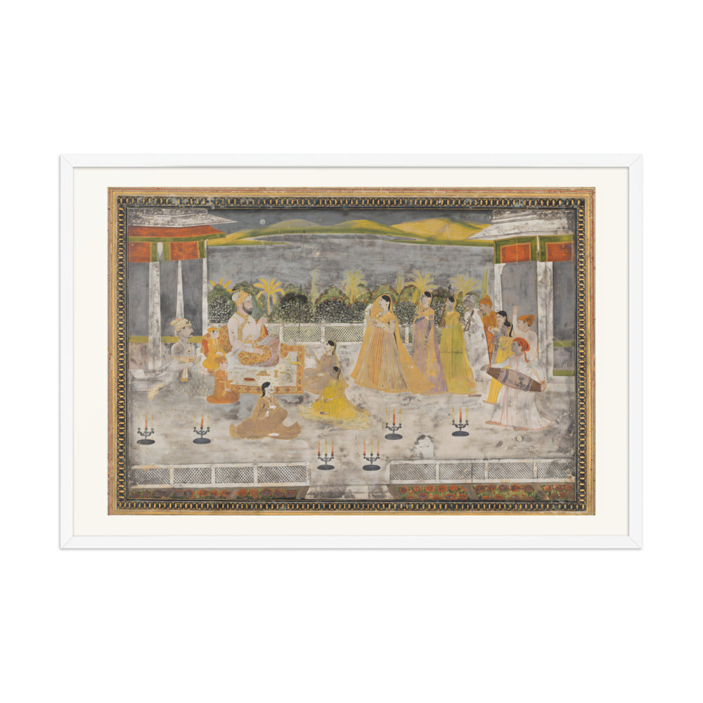A Palace Garden Gathering — Restored Mughal Wall Art — view 10