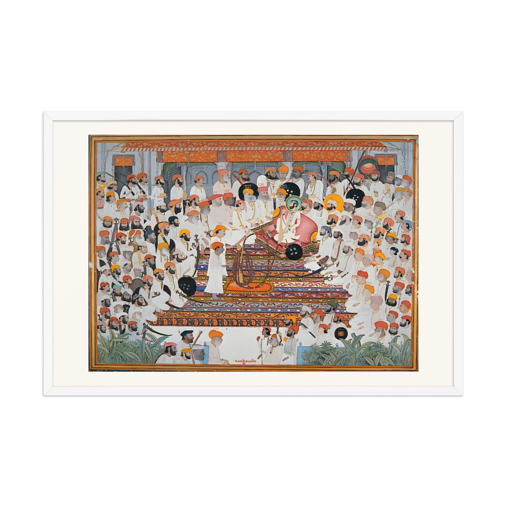 The Darbar of Raja Bakhtawar Singh of Alwar — Restored Rajput Wall Art — view 10