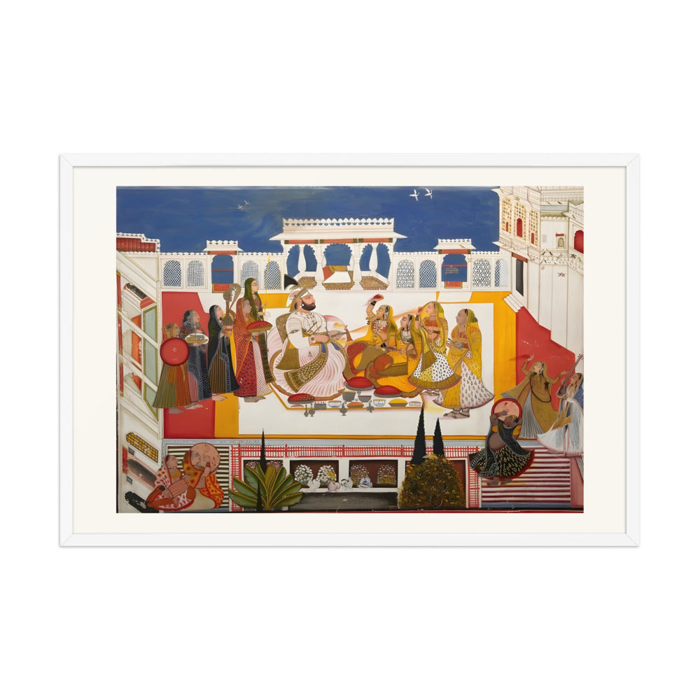 Rawat Gokal Das Celebrating Holi with His Consorts — view 7