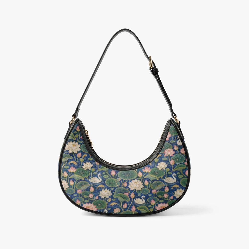 Kamal Talai — Lotus Pond Navy Crescent Shoulder Bag — view 2