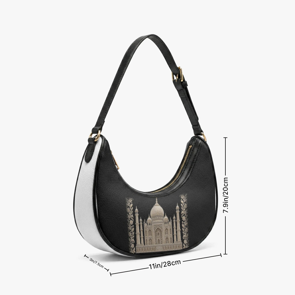Taj Mahal — Black & Gold Crescent Shoulder Bag — view 9