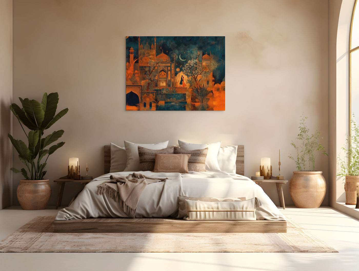 Eternal Embrace – Mughal Palace Romance Canvas Art — view 5