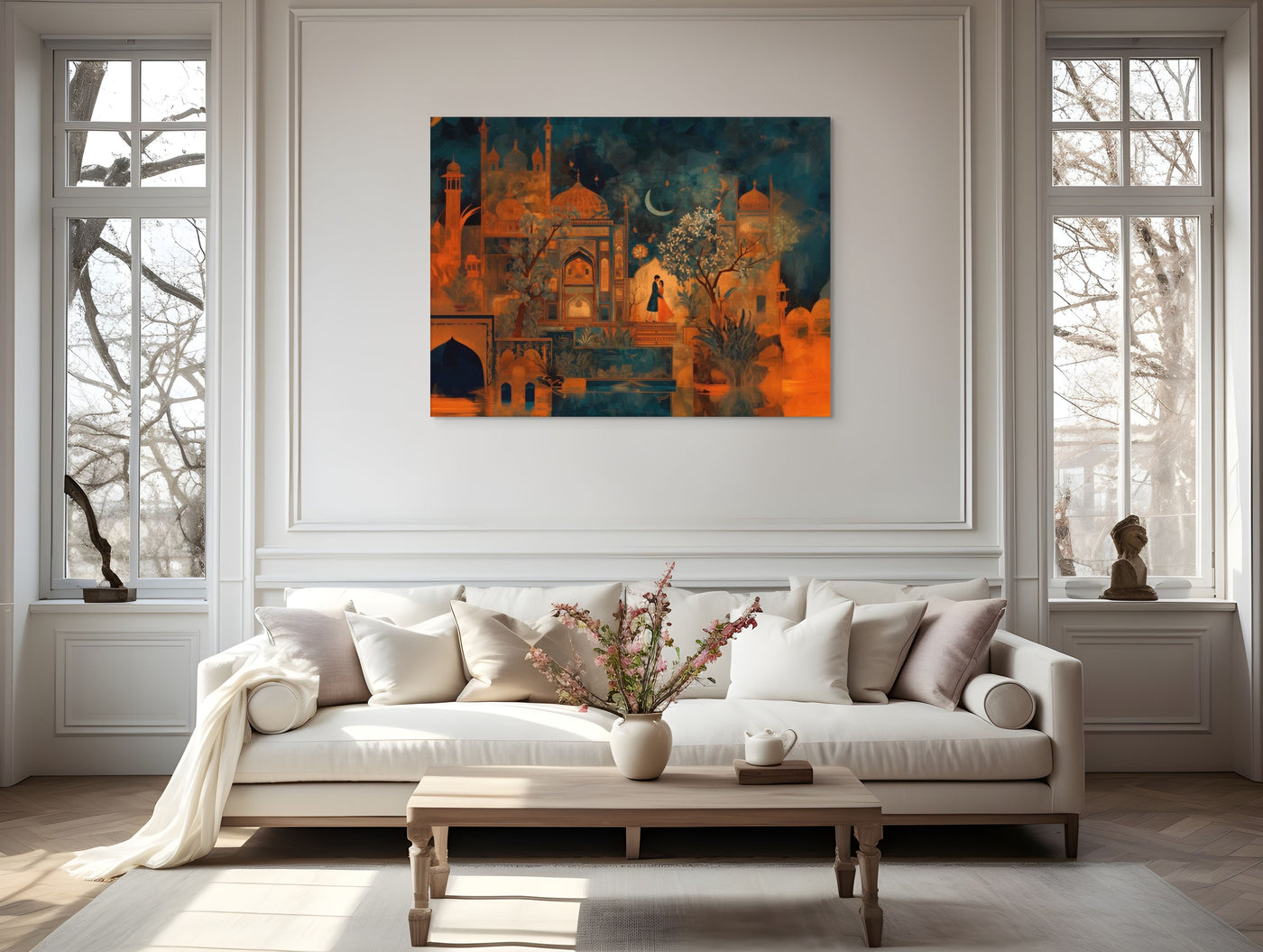 Eternal Embrace – Mughal Palace Romance Canvas Art — view 4