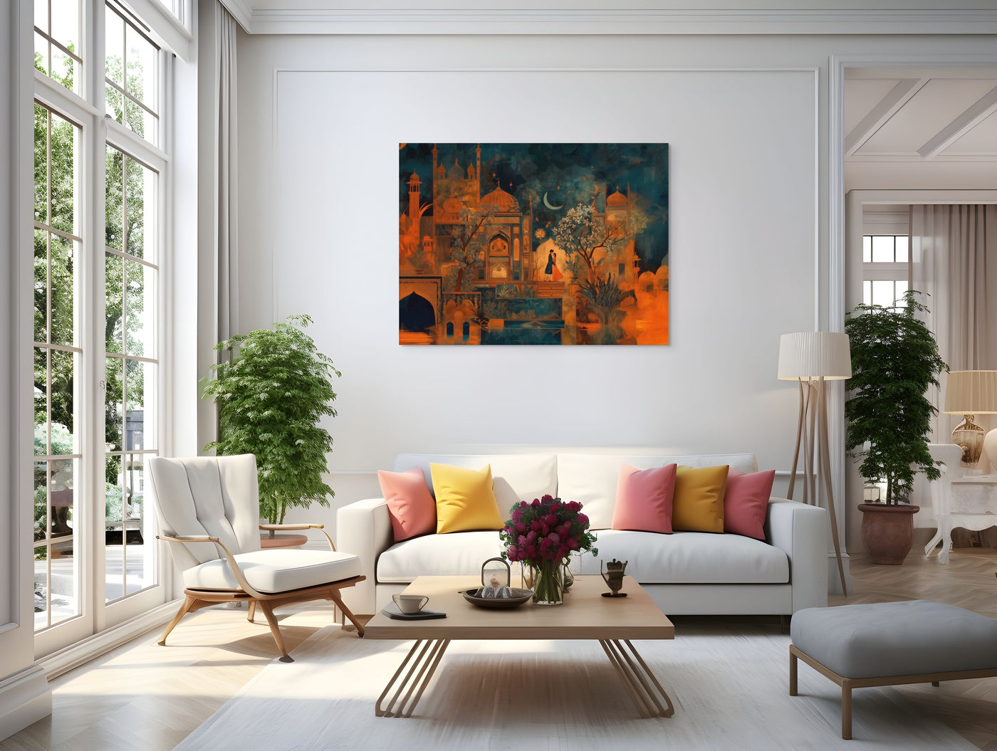 Eternal Embrace – Mughal Palace Romance Canvas Art — view 6