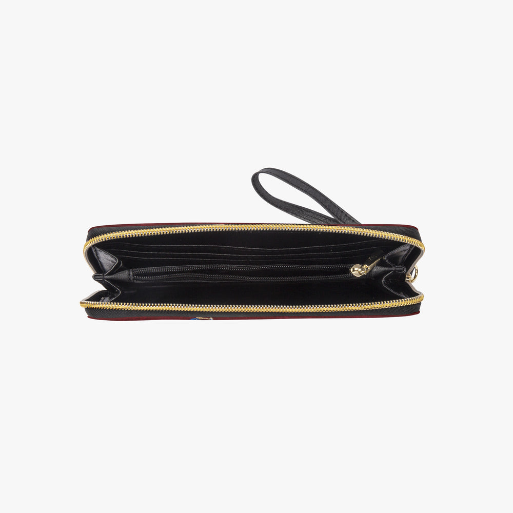 Zardozi Peacock — Maroon & Gold Wristlet Clutch Wallet — view 7