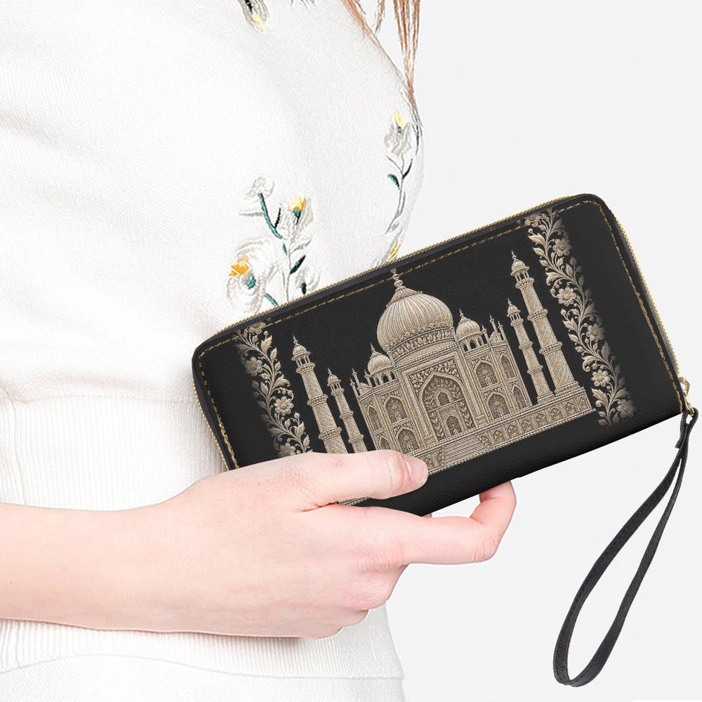 Taj Mahal — Black & Gold Wristlet Clutch Wallet — view 2
