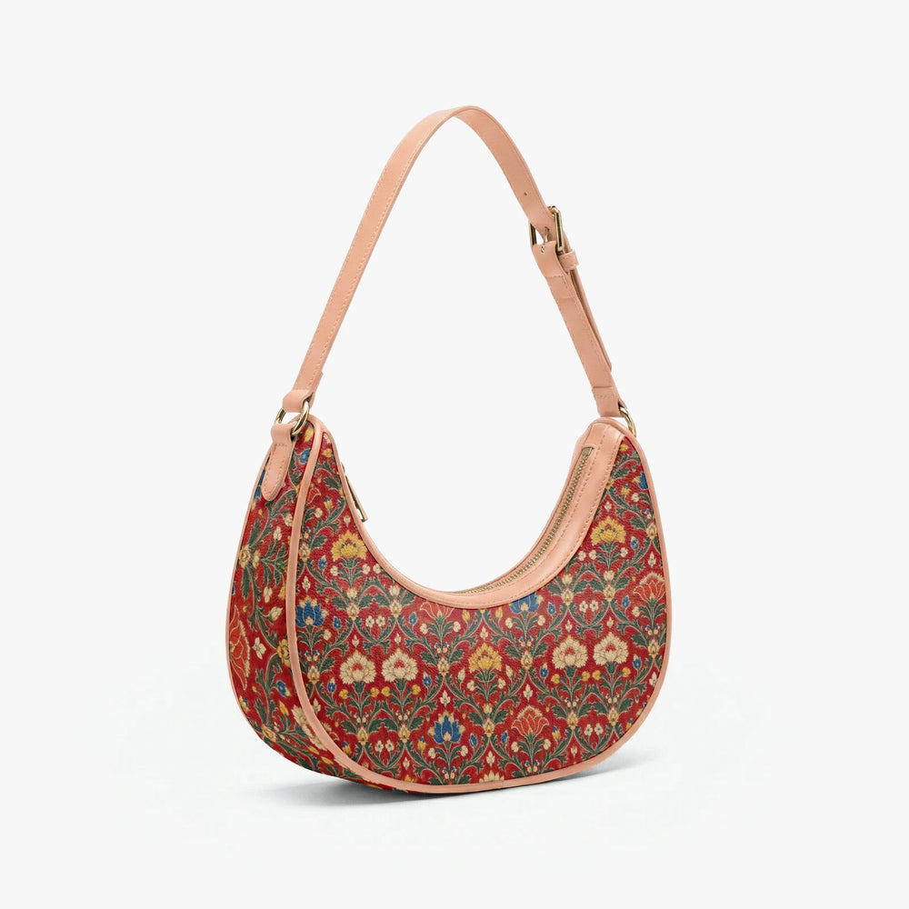 Chintz Jaal — Red & Indigo Crescent Shoulder Bag — view 4