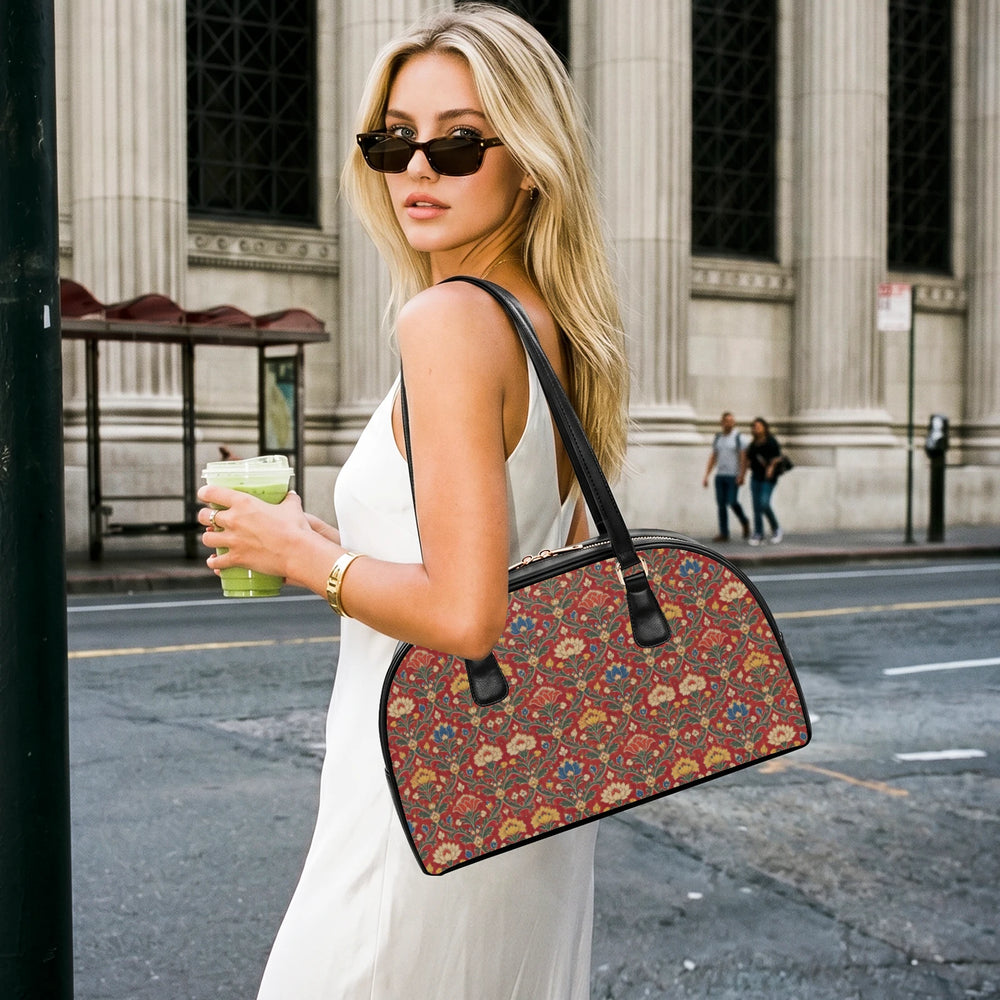 Chintz Jaal — Red & Indigo Arch-Top Handbag — view 5