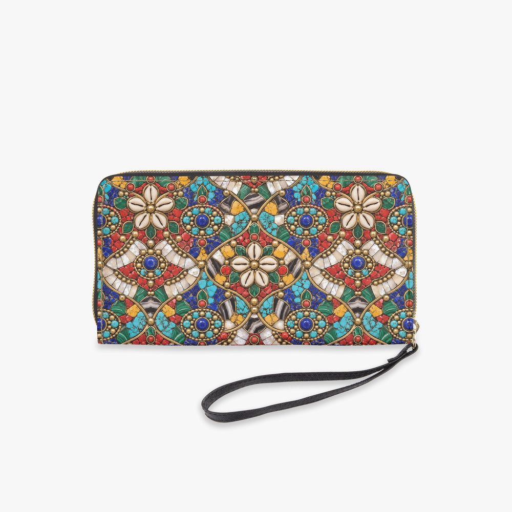 Stone Mosaic — Jewel Tones Wristlet Clutch Wallet — view 5