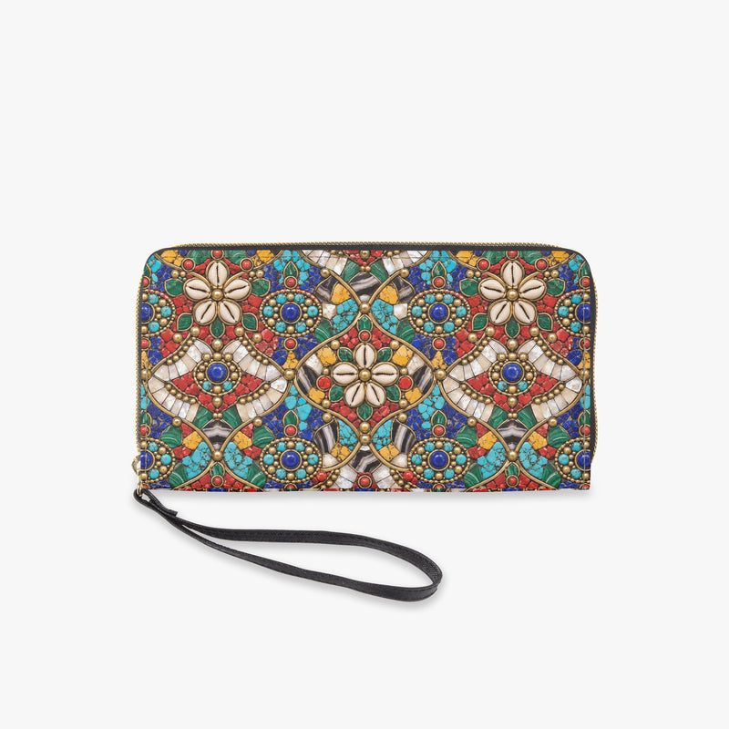 Stone Mosaic — Jewel Tones Wristlet Clutch Wallet