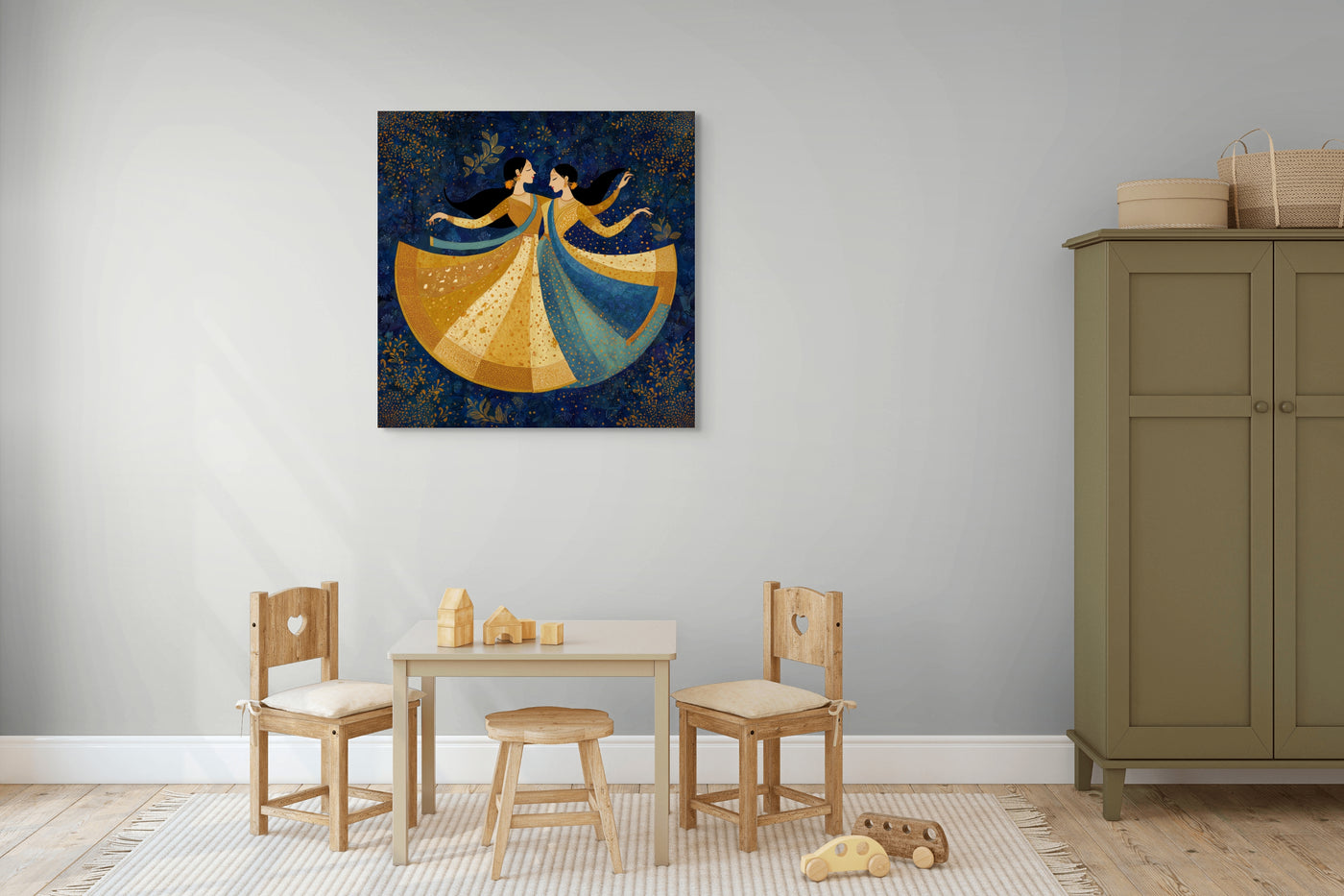 Golden Waltz – Mughal-Inspired Dance Canvas — view 5