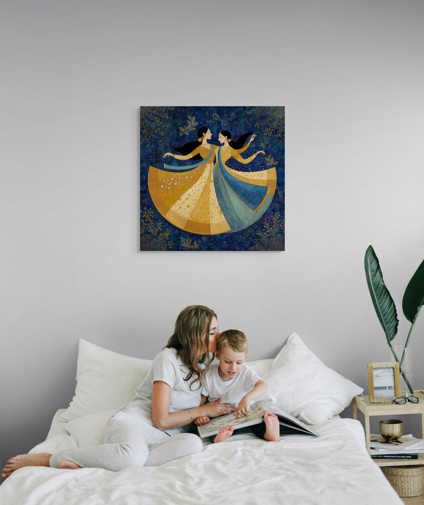Golden Waltz – Mughal-Inspired Dance Canvas — view 3