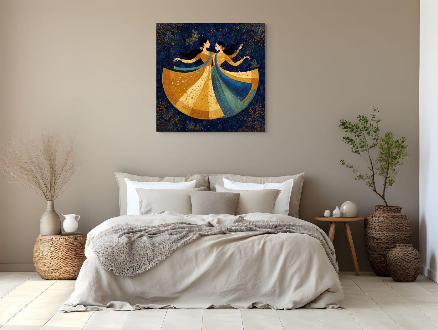 Golden Waltz – Mughal-Inspired Dance Canvas — view 4