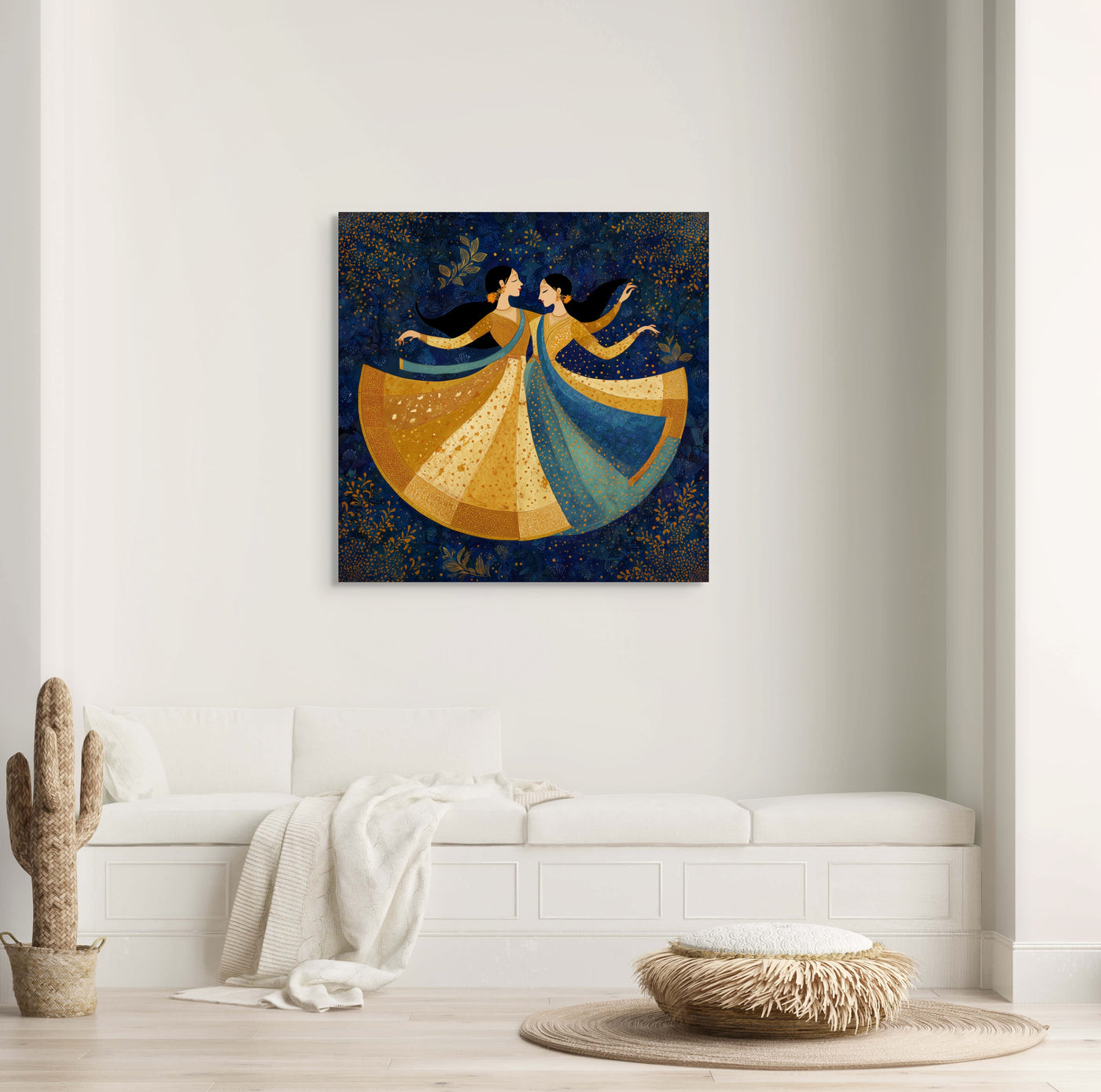 Golden Waltz – Mughal-Inspired Dance Canvas — view 6