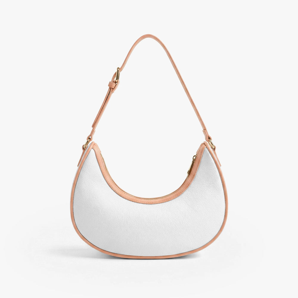 Embroidered Buta — Ivory Crescent Shoulder Bag — view 5
