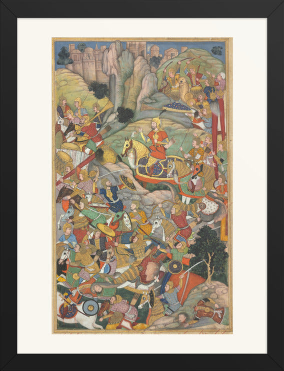 Humayun Defeating the Afghans, from an Akbar-nama — Restored Mughal Wall Art — view 13
