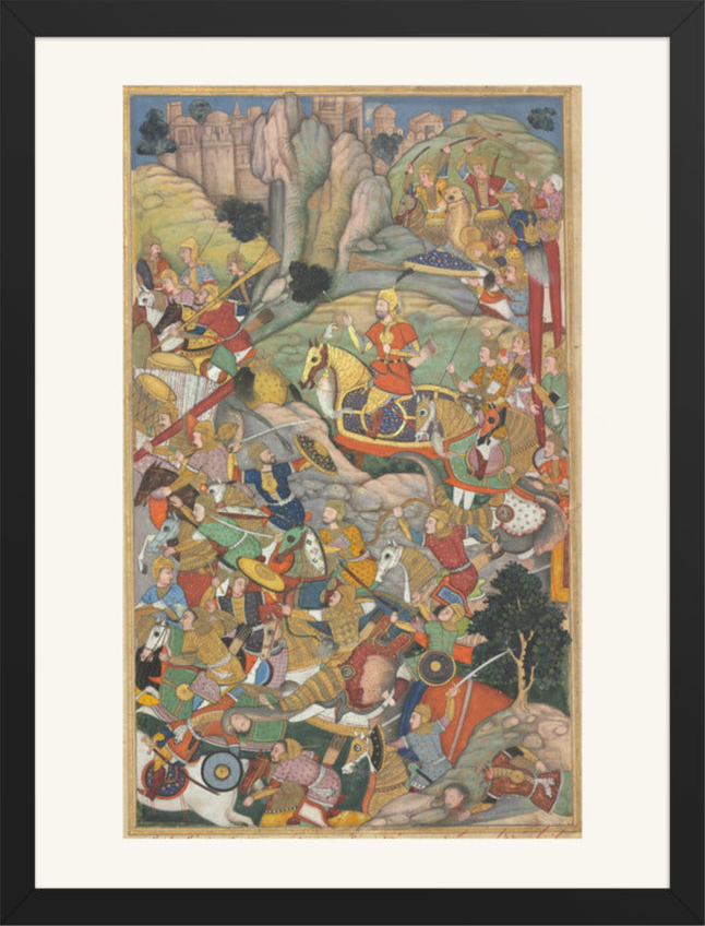 Humayun Defeating the Afghans, from an Akbar-nama — Restored Mughal Wall Art — view 14