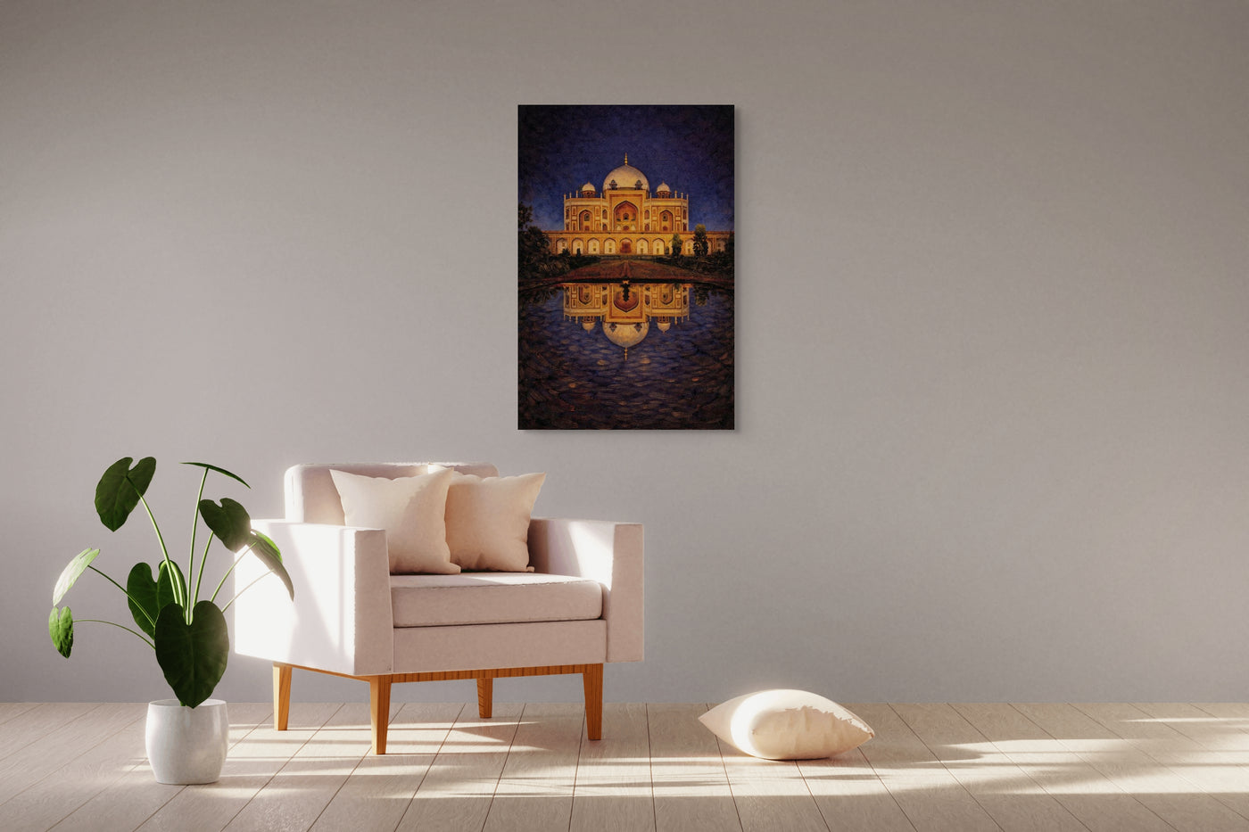 Humayun’s Tomb at Night – Mughal Architecture Canvas Print — view 11