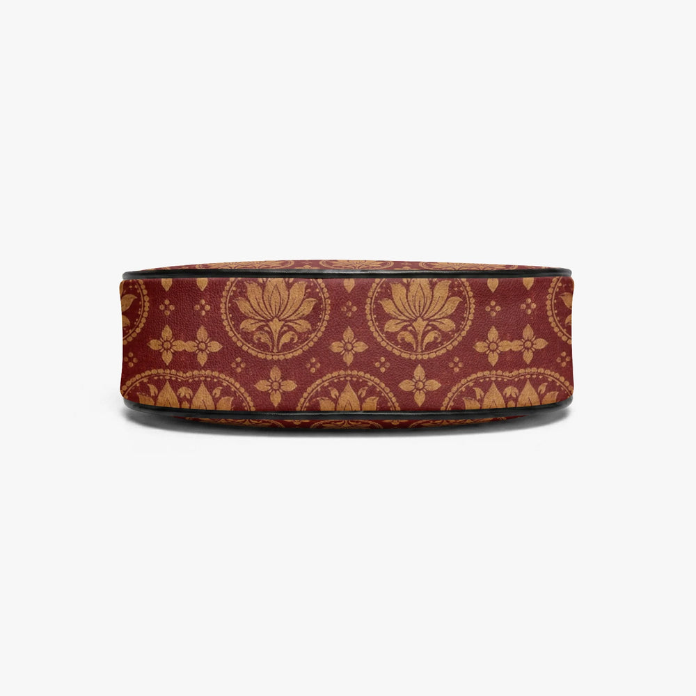 Bagru Lotus — Madder Red Crescent Shoulder Bag — view 7