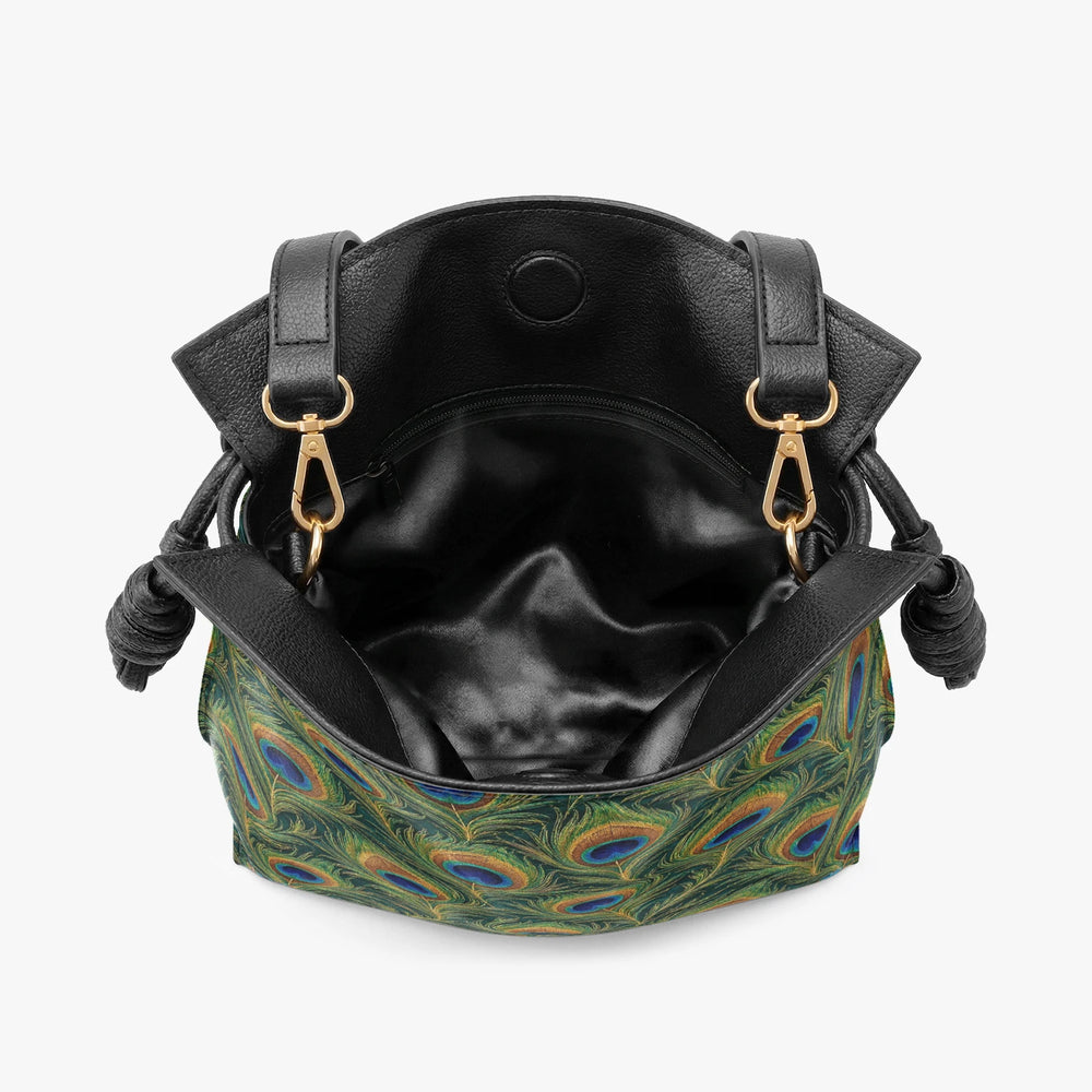 Mor Feather — Peacock Green Drawstring Pouch Bag — view 6