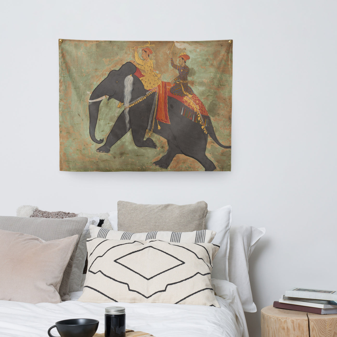 Prince Amar Singh Drives His Own Elephant — Rajput Wall Tapestry — view 3