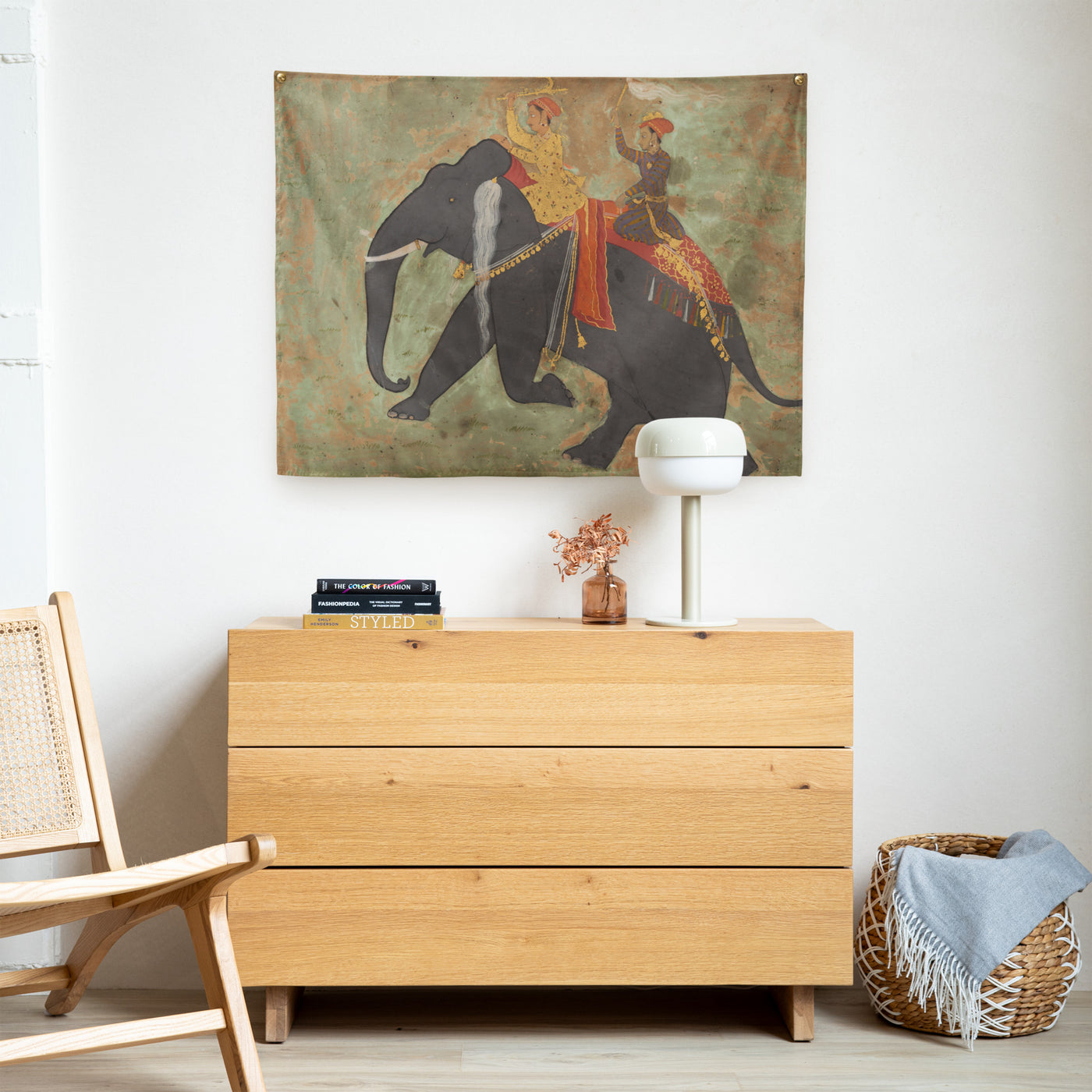 Prince Amar Singh Drives His Own Elephant — Rajput Wall Tapestry — view 5