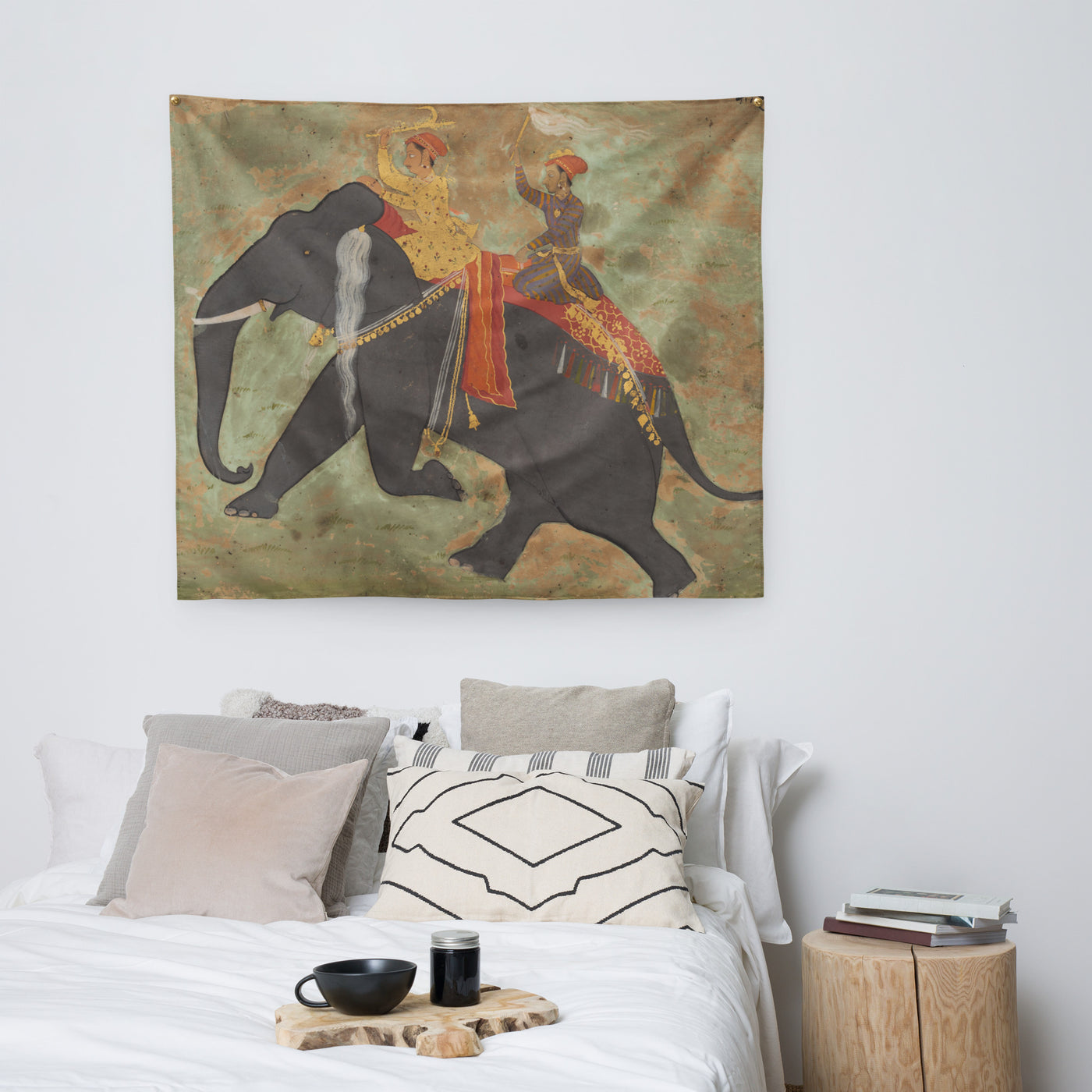 Prince Amar Singh Drives His Own Elephant — Rajput Wall Tapestry — view 4