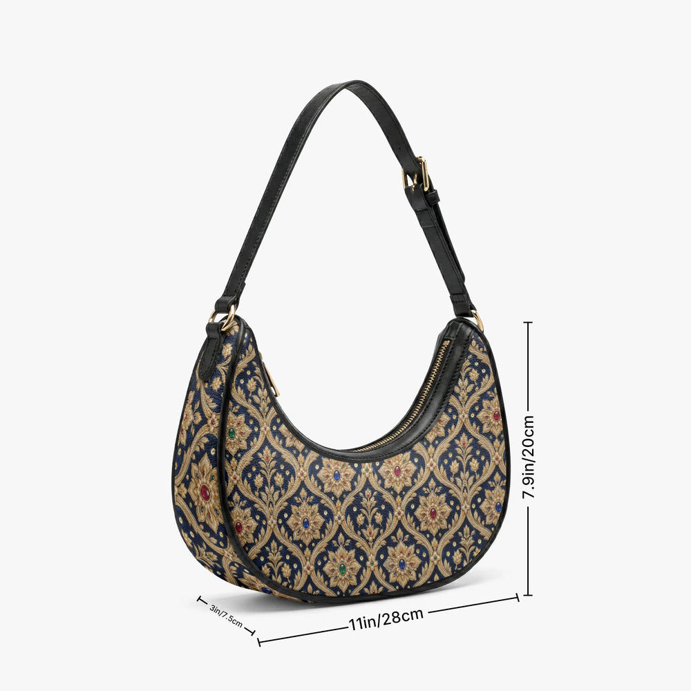 Zardozi Midnight — Navy & Gold Crescent Shoulder Bag — view 9