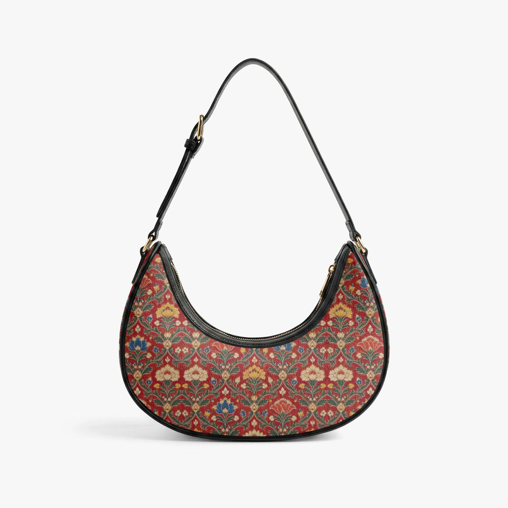 Chintz Jaal — Red & Indigo Crescent Shoulder Bag — view 5